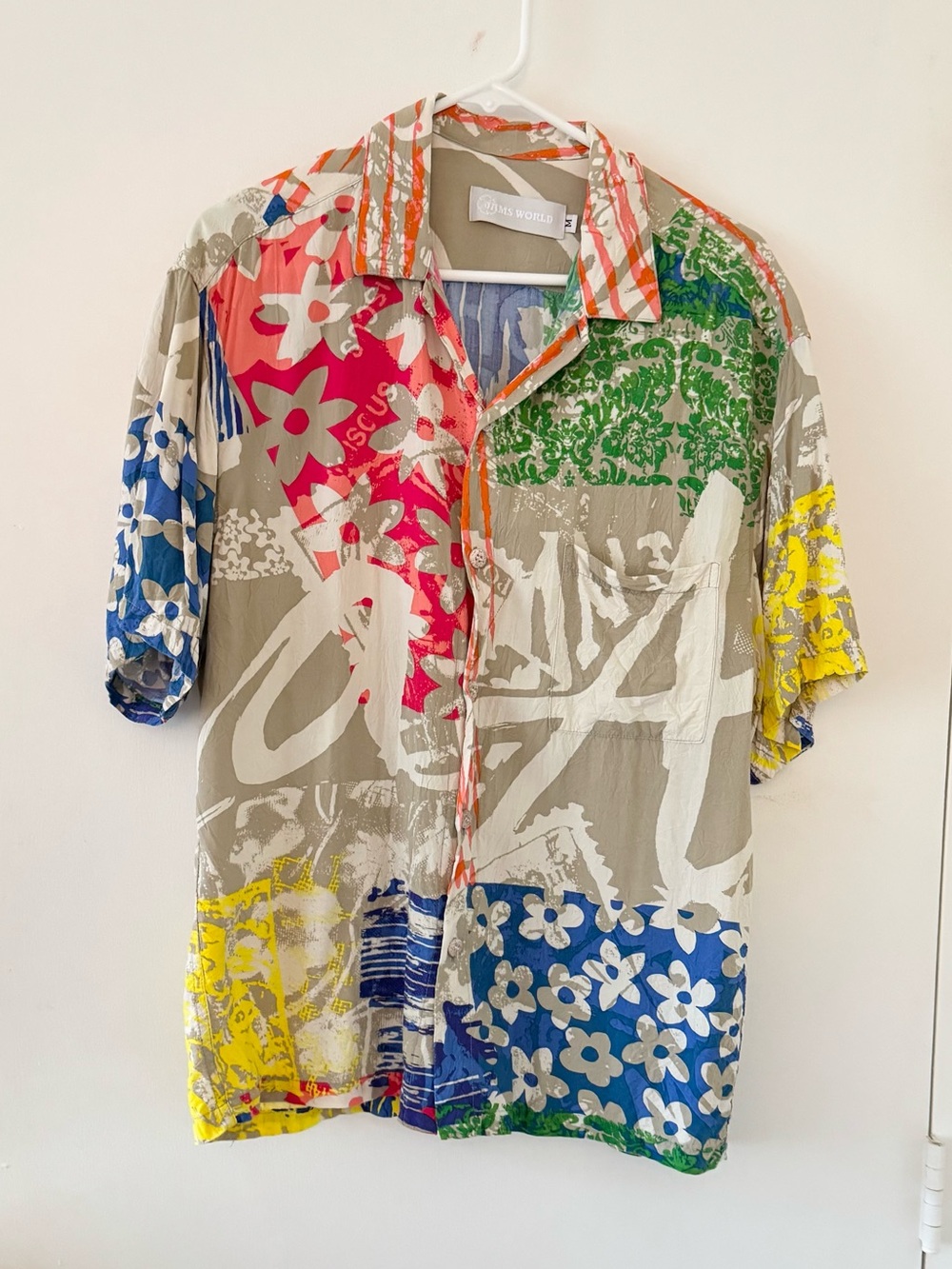 Jams World Multicolor Patchwork Floral Button-Down Shirt